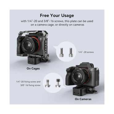 SMALLRIG Camera Baseplate with 15mm LWS Rod Rail Clamp-1674