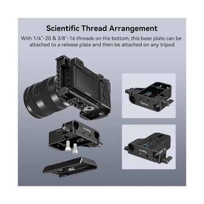 SMALLRIG Camera Baseplate with 15mm LWS Rod Rail Clamp-1674