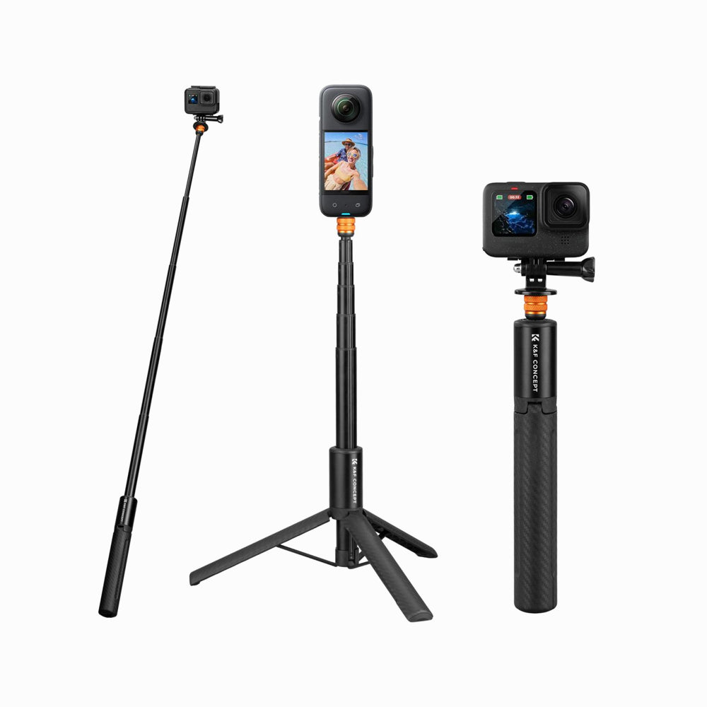 K&F Concept Invisible Selfie Stick, Extension Long Pole（120cm) for Insta360 Camera (KF09.141)