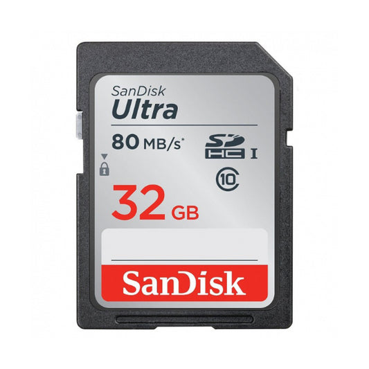 SanDisk 32GB Ultra SDHC UHS-I Memory Card - 80MB/s, C10, Full HD, SD Card