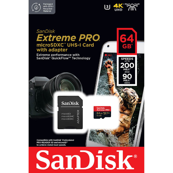 SanDisk Extreme Pro 64 GB microSDXC 200MB/s UHS-1 Card