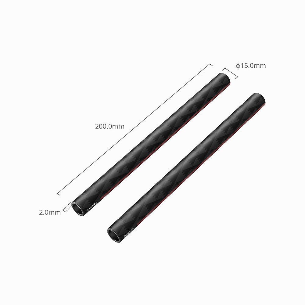 SmallRig 15mm Carbon Fiber Rods (Pair, 8") 5211