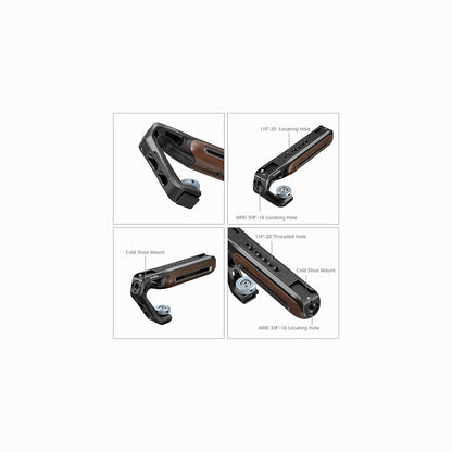 SmallRig 5250 Wooden Top Handle with Cold Shoe Mount