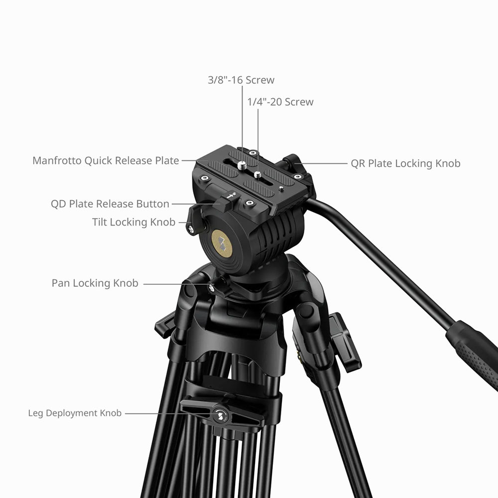 SmallRig 5442 FSD14 FreeSpeed Heavy-Duty Aluminum Alloy Tripod