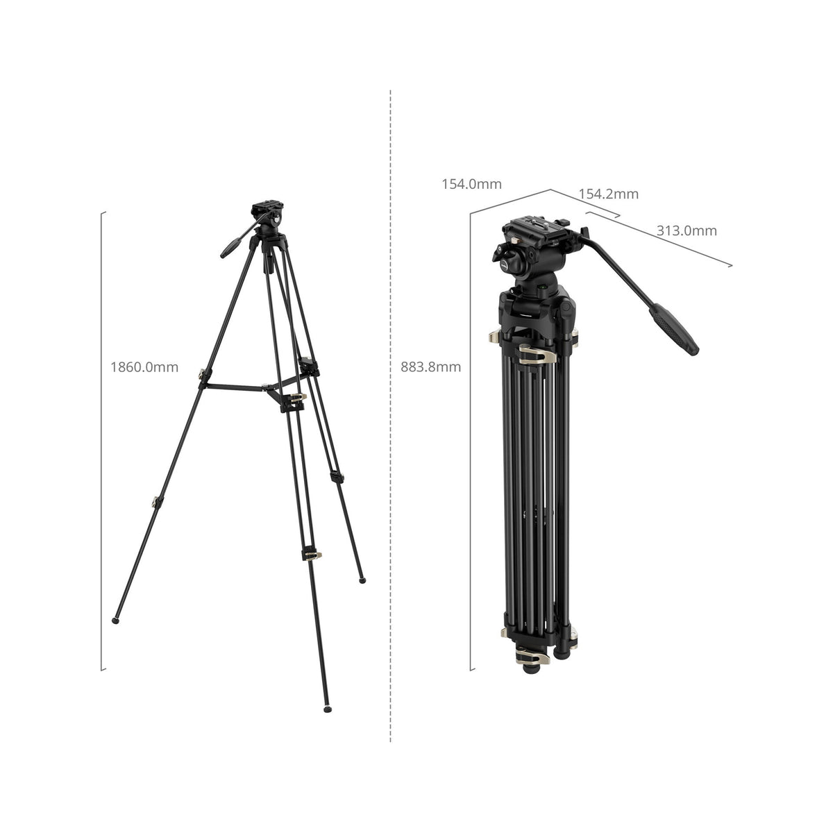 SmallRig AD-01S Heavy-Duty Tripod and Fluid Head Kit-4686