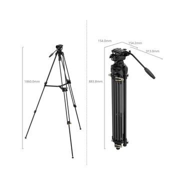 SmallRig AD-01S Heavy-Duty Tripod and Fluid Head Kit-4686