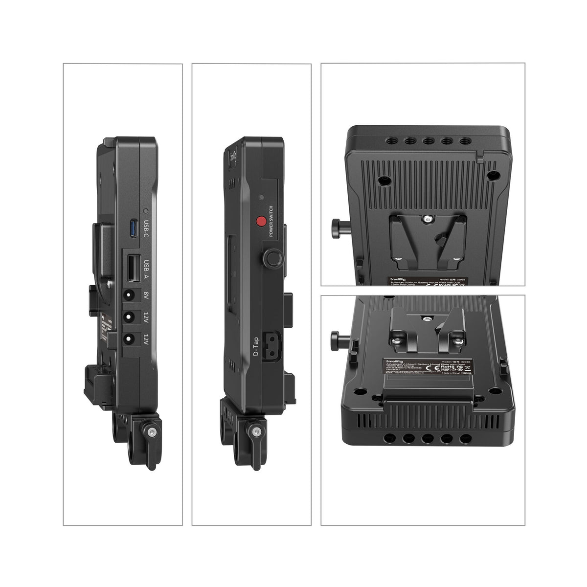 SmallRig Advanced V-Mount Battery Mount Plate with Dual 15mm Rod Clamp 3203B