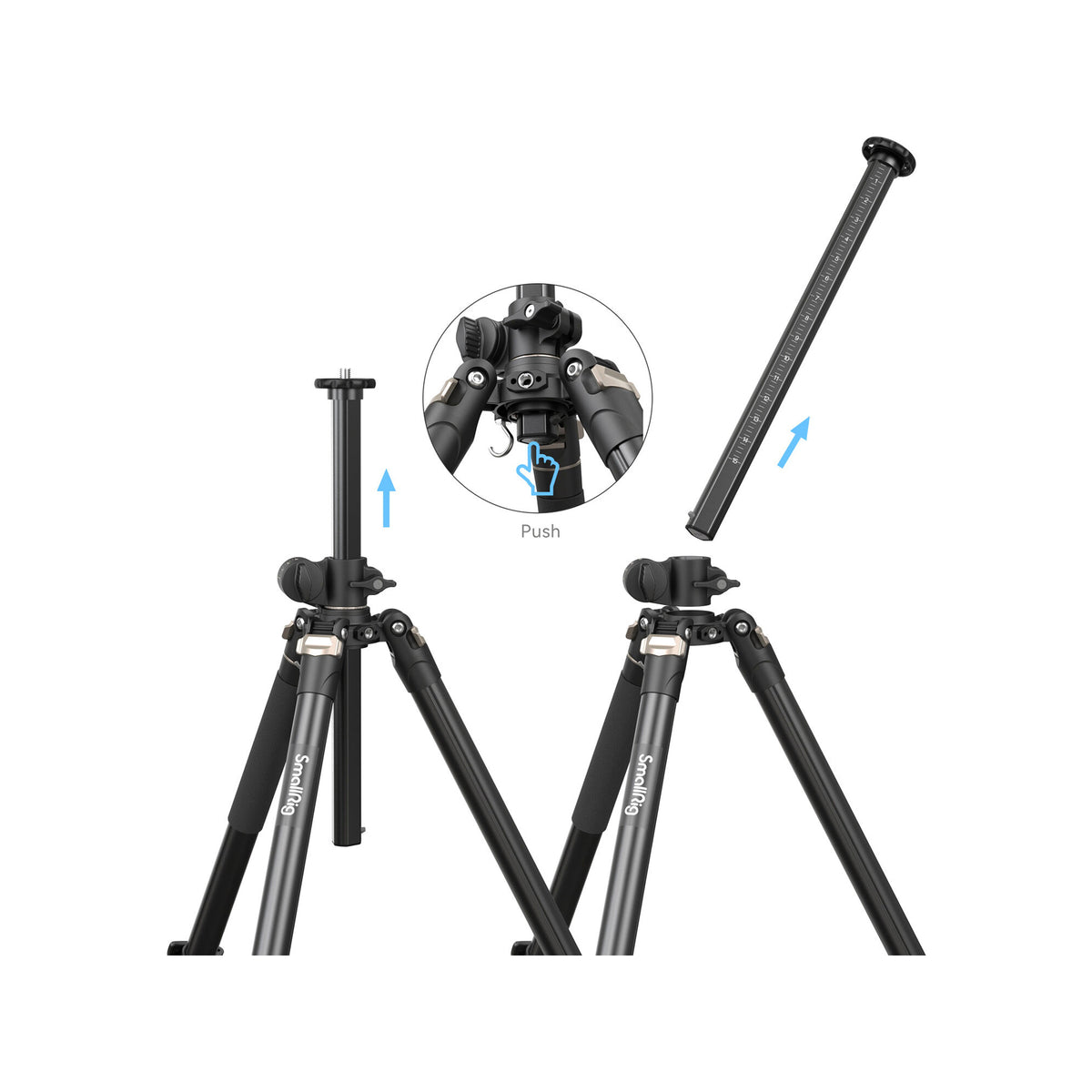 SmallRig CT200 Lateral Center Column Aluminum Tripod with Ball Head-4288