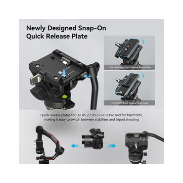 SmallRig CT210 Video Tripod with Fluid Head and Reversible Center Column-4475