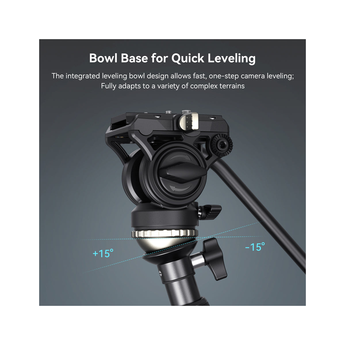 SmallRig CT210 Video Tripod with Fluid Head and Reversible Center Column-4475