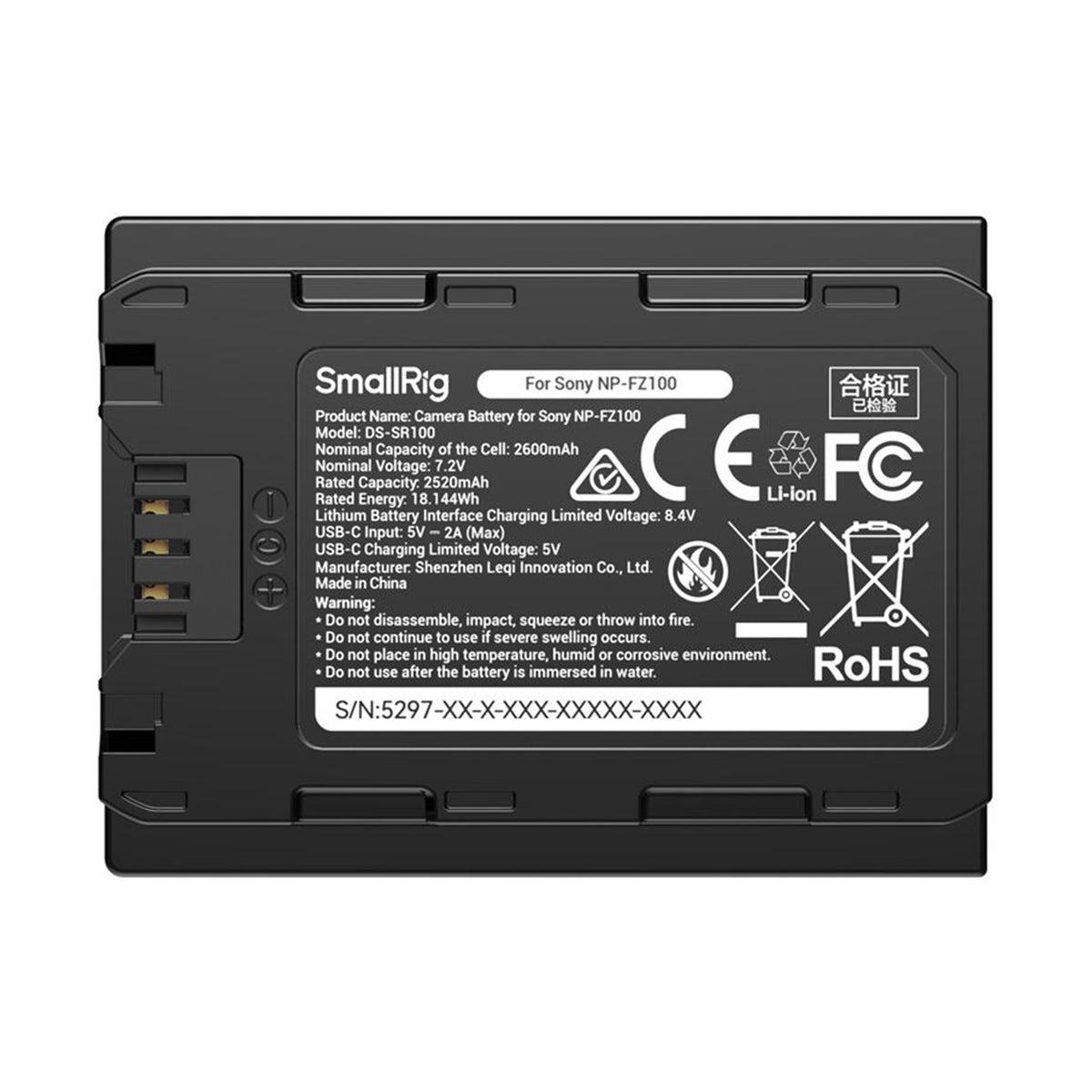 SmallRig Camera Battery for Sony NP-FZ100 (5297)