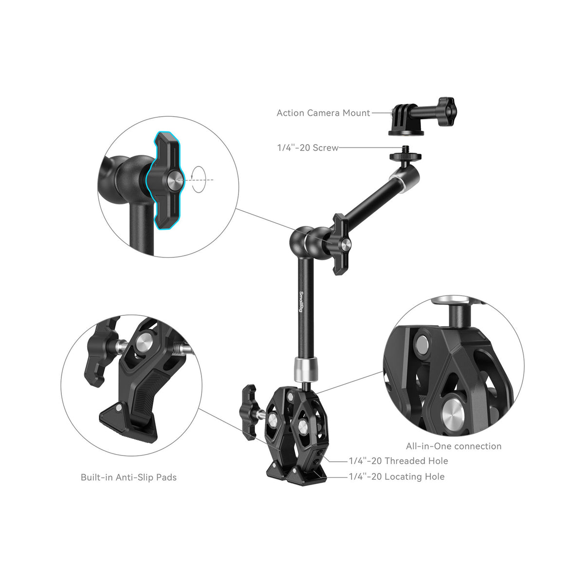 SmallRig Crab-Shaped Clamp & Magic Arm Kit – 4454