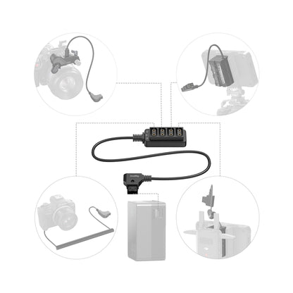 SmallRig Male D-Tap to 4-Port Female D-Tap Splitter Hub (25")-4831
