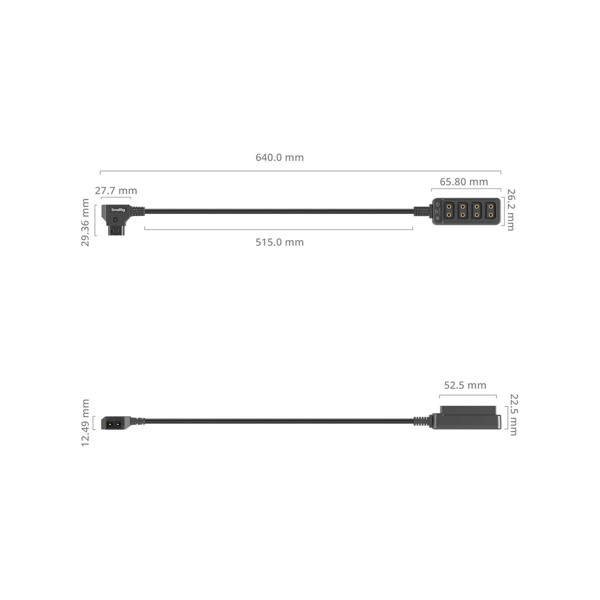 SmallRig Male D-Tap to 4-Port Female D-Tap Splitter Hub (25")-4831