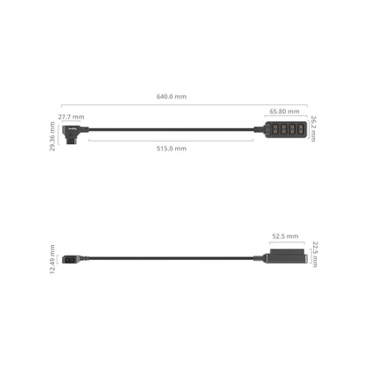SmallRig Male D-Tap to 4-Port Female D-Tap Splitter Hub (25")-4831