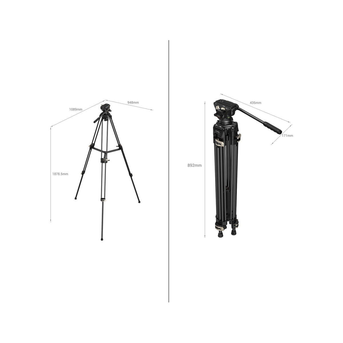 SmallRig Heavy-Duty Fluid Head Tripod AD-01 3751B