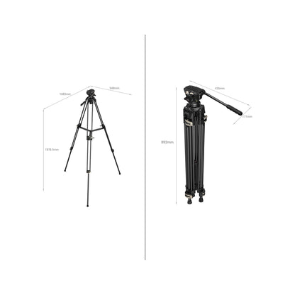SmallRig Heavy-Duty Fluid Head Tripod AD-01 3751B