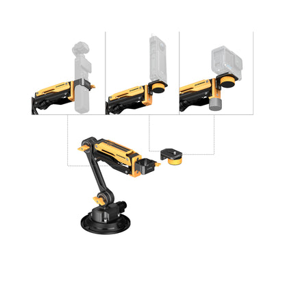 SmallRig Mini Shock Absorber Arm for DJI Osmo Pocket 3/4, GoPro HERO13 & Insta360 X4 (Bumblebee Edition)-5528