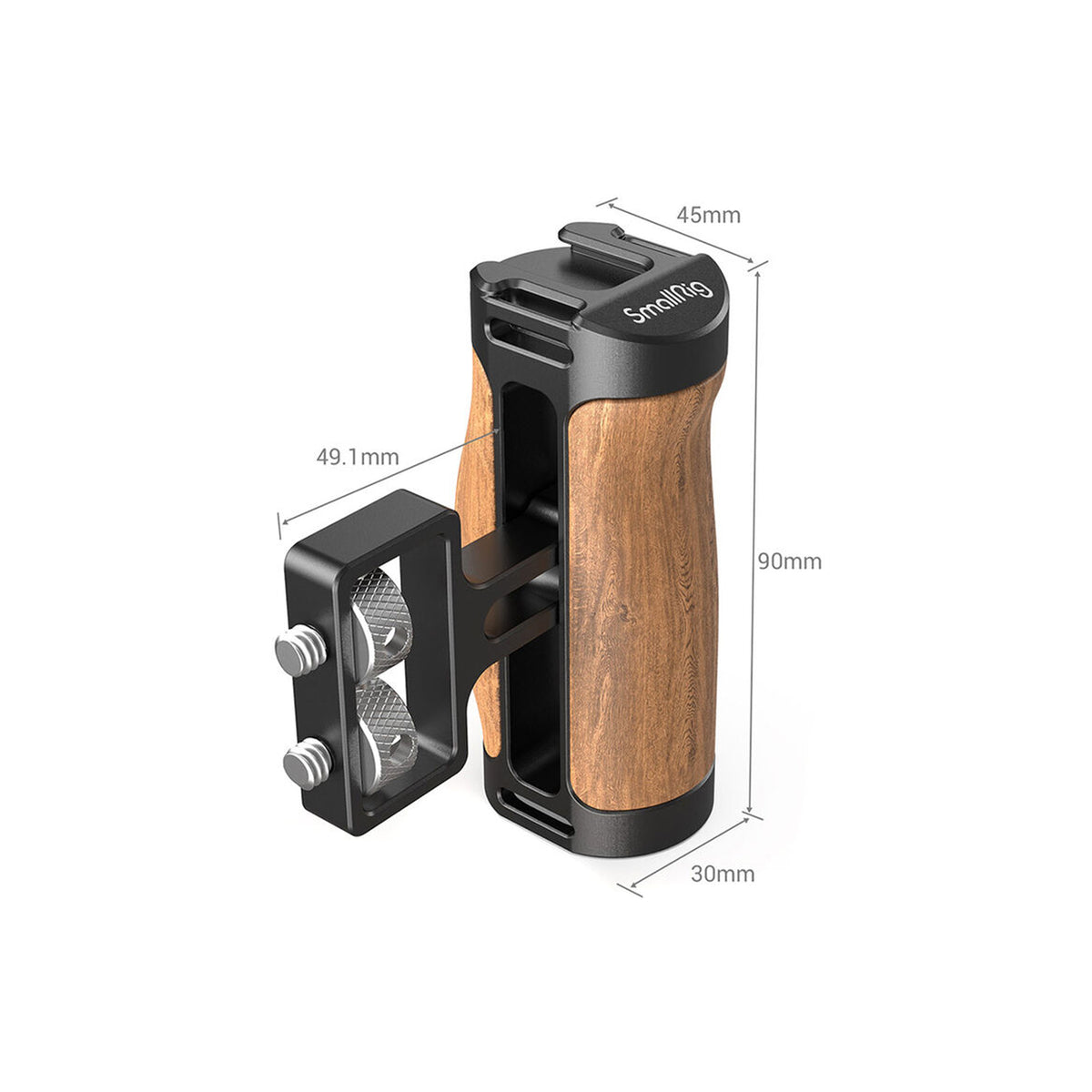 SmallRig Mini Wood Side Handle with Dual 1/4"-20 Screw Mount-2913