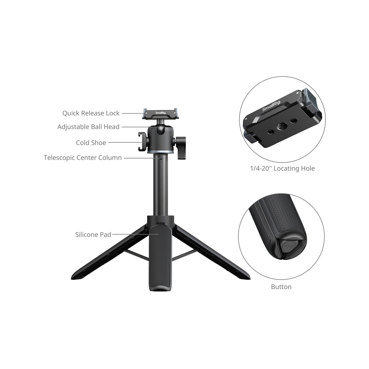 SmallRig Telescoping Handgrip/Tripod for Action Cameras-5435