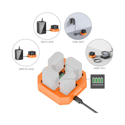 SmallRig NP-FZ100 4-Channel Camera Battery Charger-4839