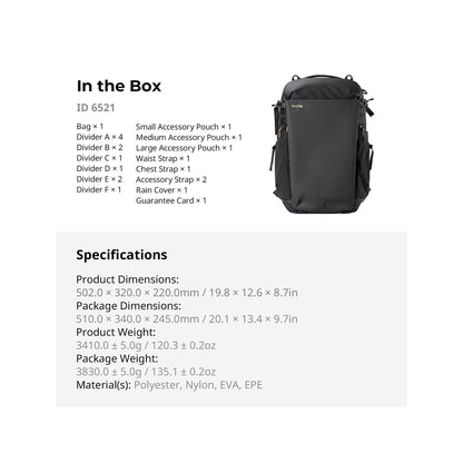 SmallRig Professional Outdoor Backpack (Black, 25L)-6521