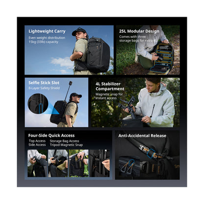 SmallRig Professional Outdoor Backpack (Black, 25L)-6521