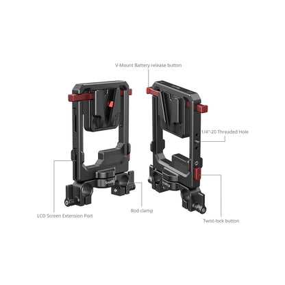 SmallRig Rotatable V-Mount Battery Plate with Dual V-Locks and 15mm Dual Rod Clamp -6273