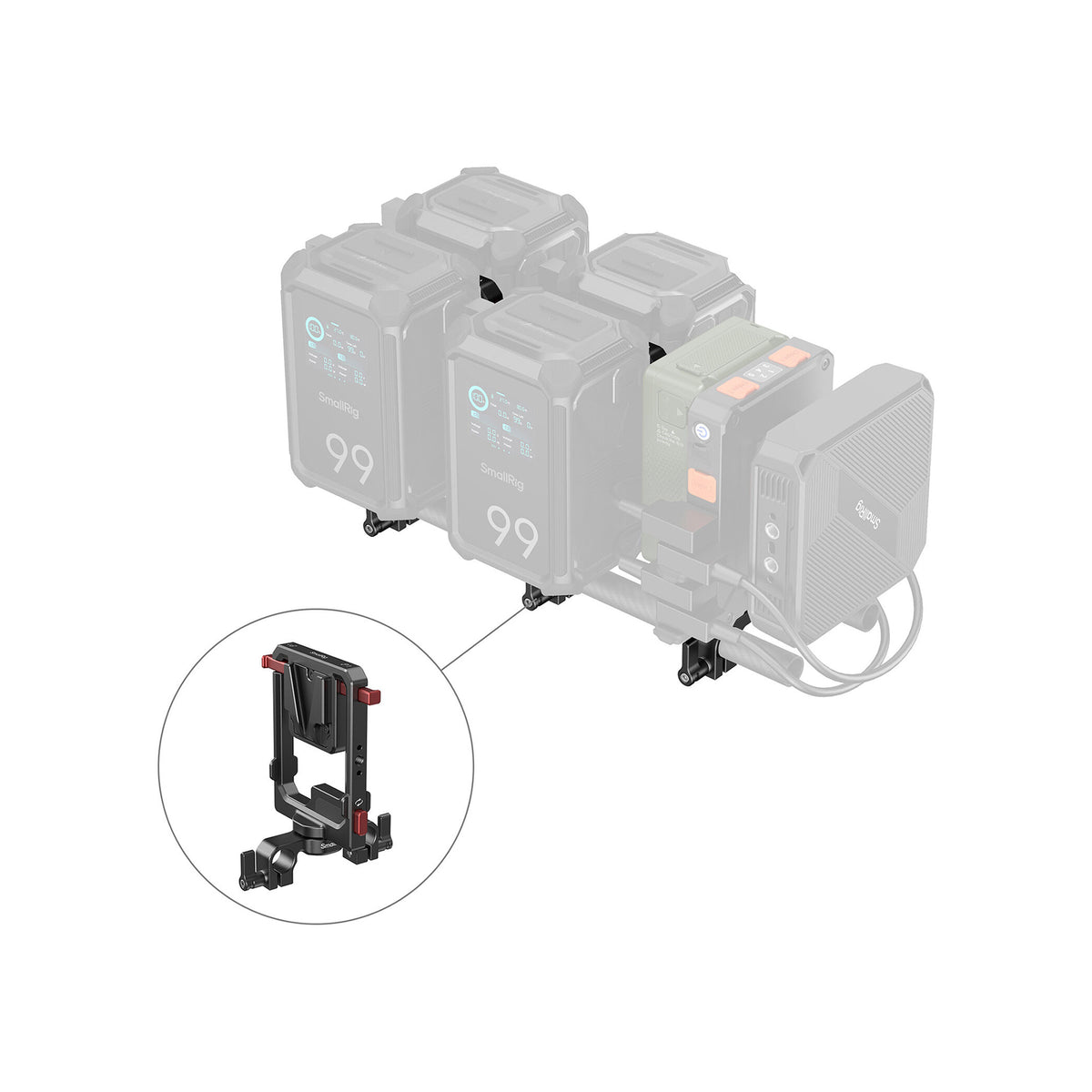 SmallRig Rotatable V-Mount Battery Plate with Dual V-Locks and 15mm Dual Rod Clamp -6273