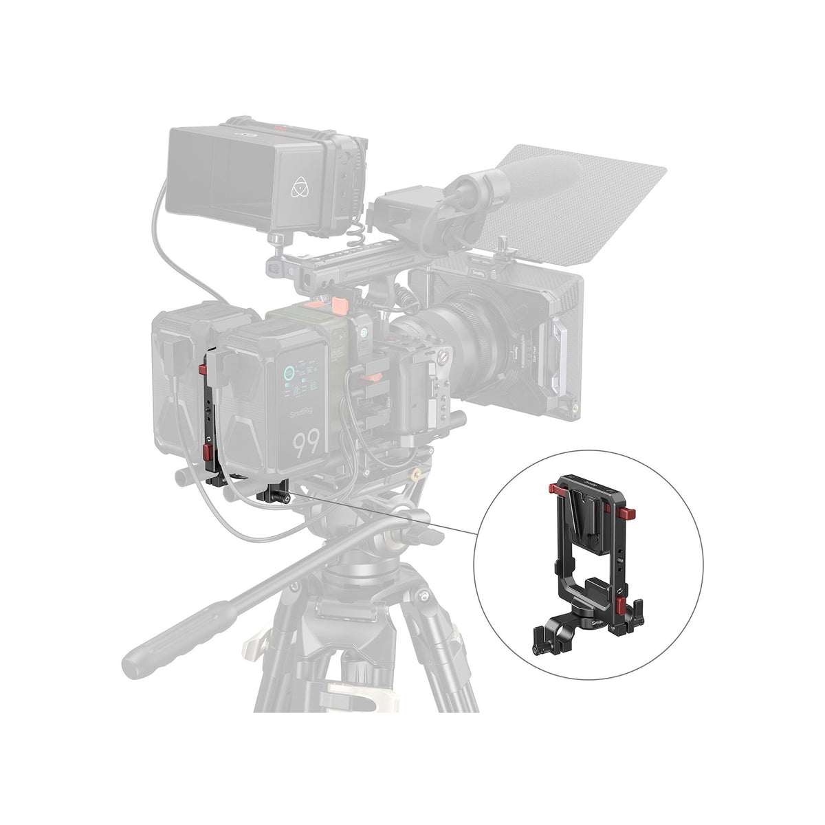 SmallRig Rotatable V-Mount Battery Plate with Dual V-Locks and 15mm Dual Rod Clamp -6273