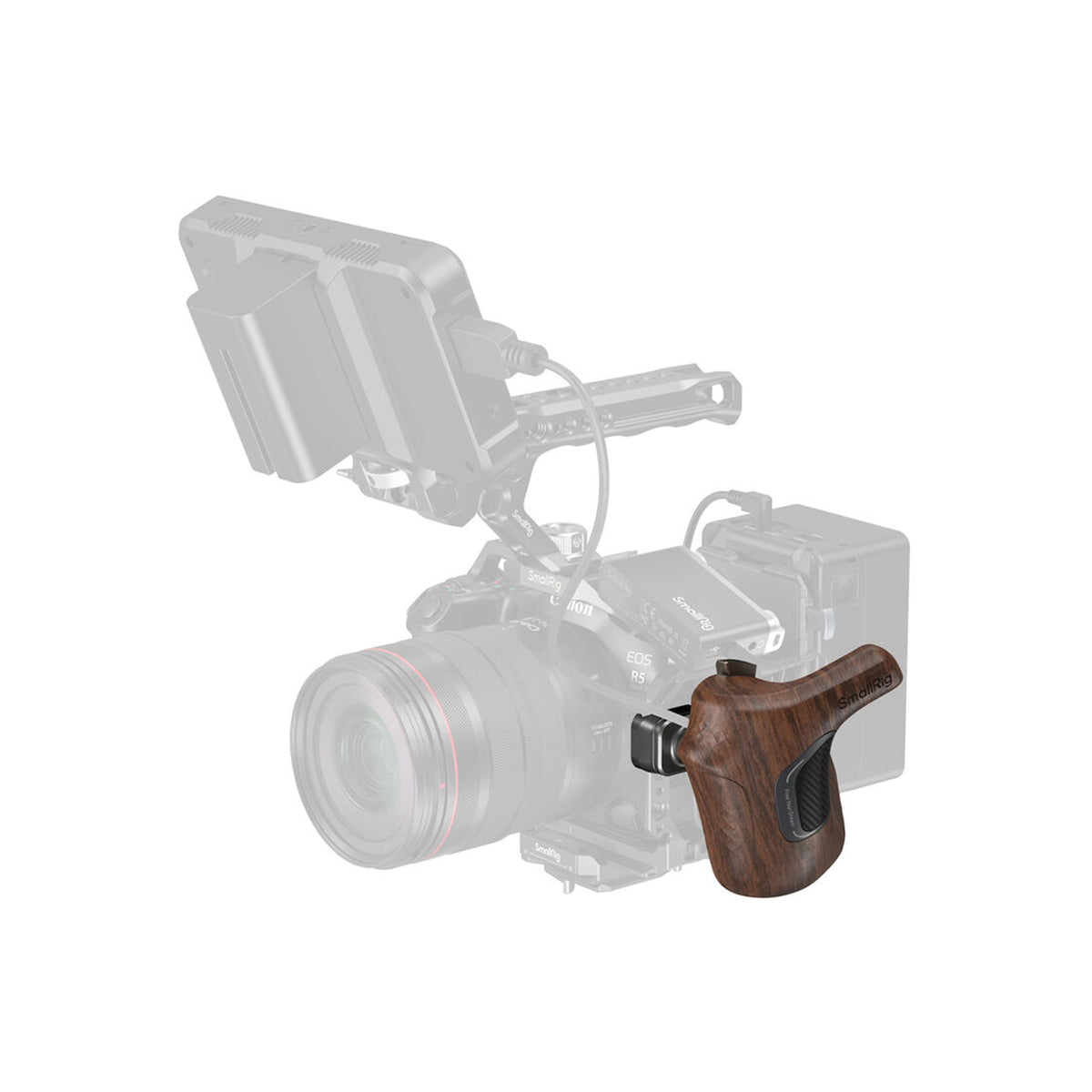 SmallRig Rotating Left-Side Wooden Handle with NATO Clamp 5161