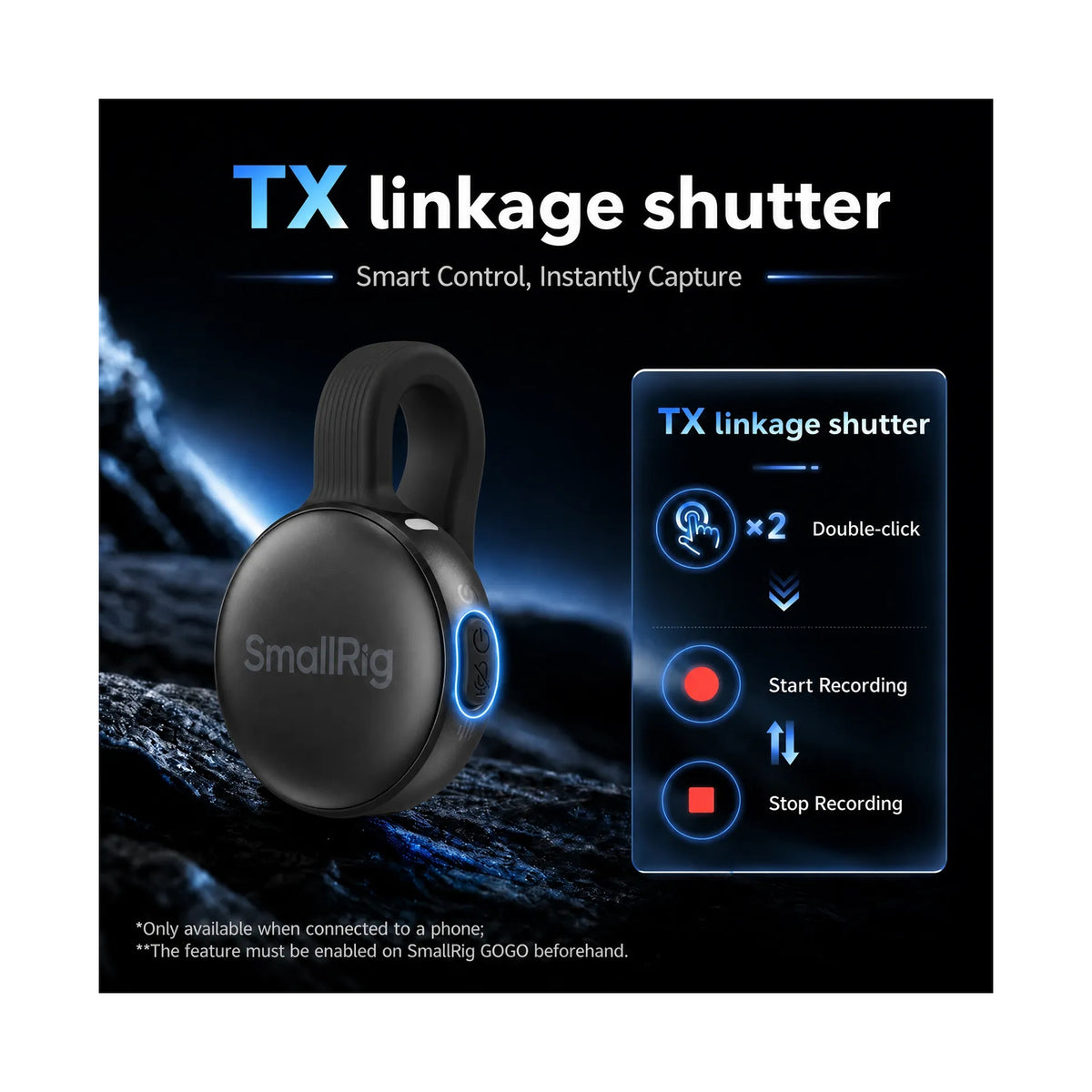 SmallRig S 70 Wireless Microphone with Multi-Device Compatibility (Black) 6526