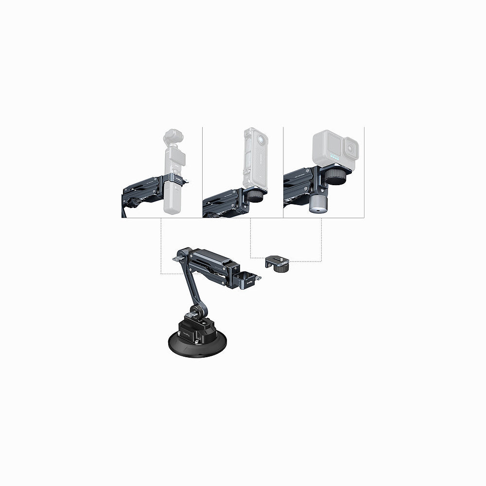 SmallRig Shock Absorber Support with Electronic Suction Cup for DJI Osmo Pocket 3 / GoPro HERO13 Black / Insta360 X4 5507