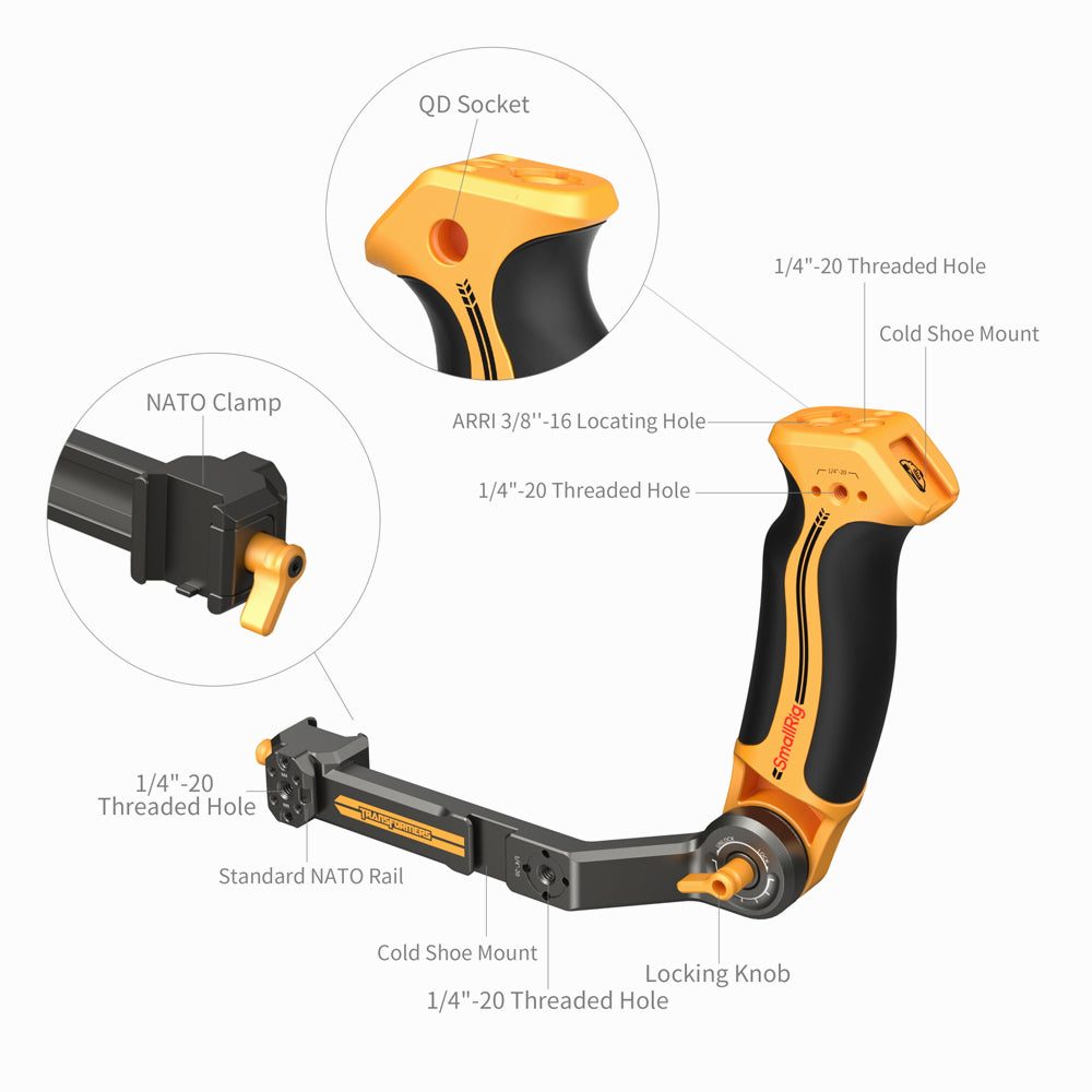 SmallRig Sling Handle for DJI RS 2 / RSC 2 / RS 3 / RS 3 Pro / RS 3 Mini / RS 4 / RS 4 Pro / RS 4 Mini (BumbleBee Edition) 5524