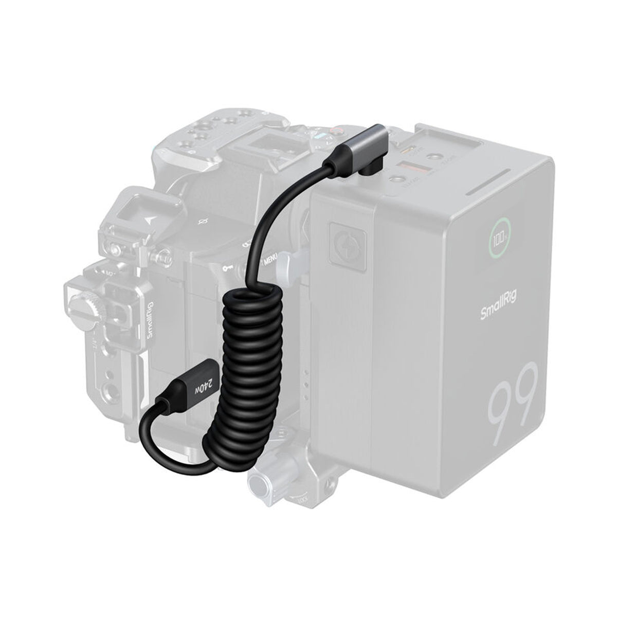 SmallRig USB-C Coiled Cable (Right Angle, 13.8")-5730