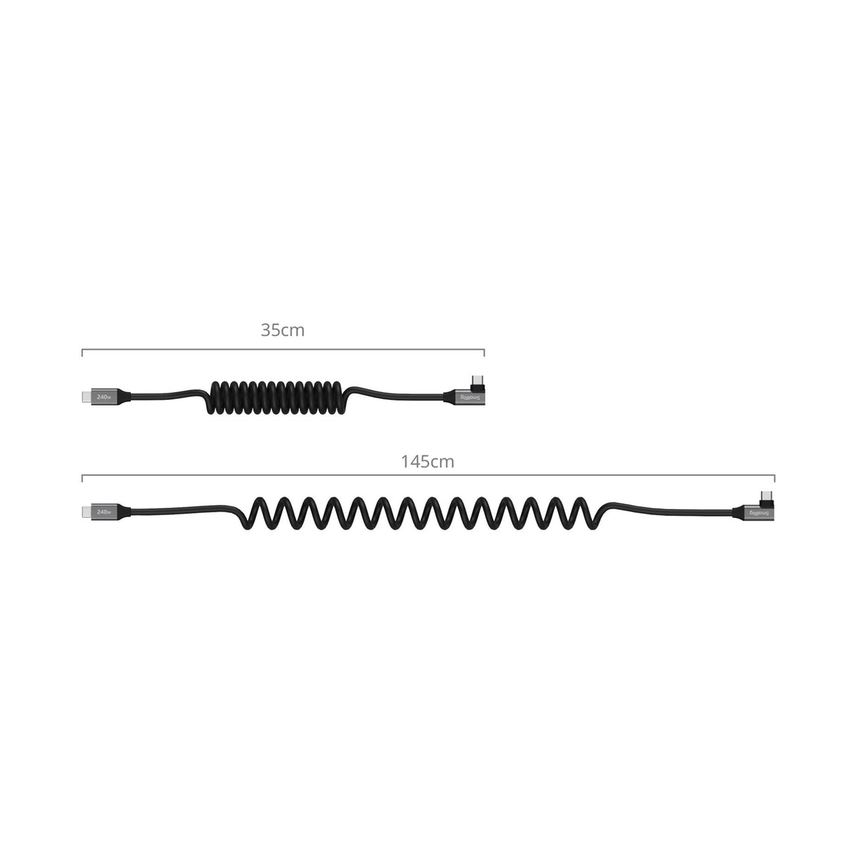 SmallRig USB-C Coiled Cable (Right Angle, 13.8")-5730