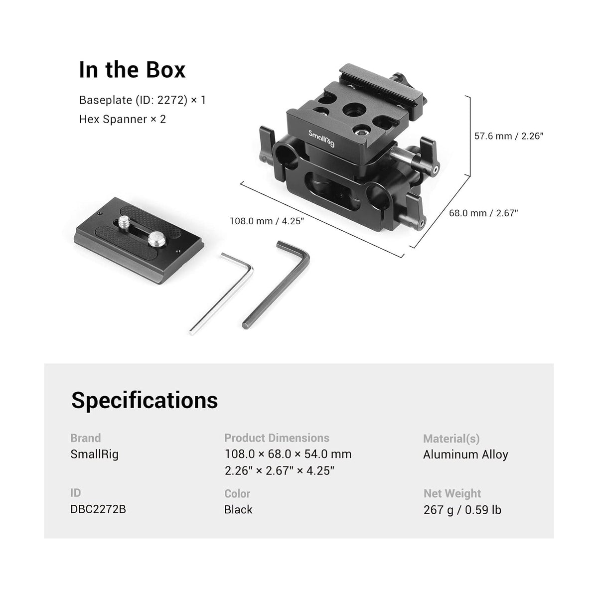SmallRig Universal Arca-Type Mount Plate Kit (DBC2272B)