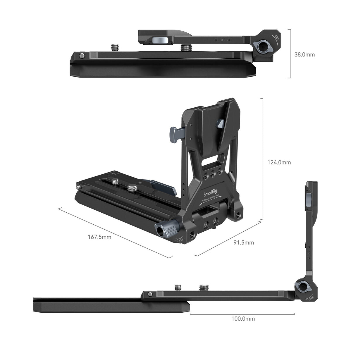 SmallRig V-Lock Battery Plate with 15mm LWS Base Kit for Small Cinema Cameras-4323