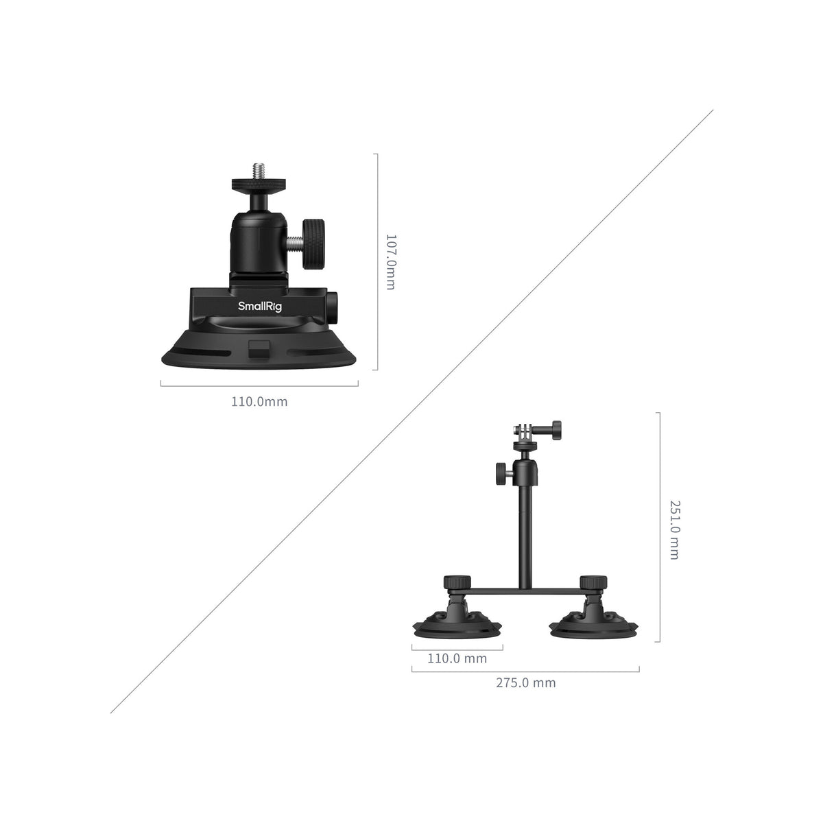 SmallRig Vehicle Suction Cup Support Kit for Action Cameras-5843