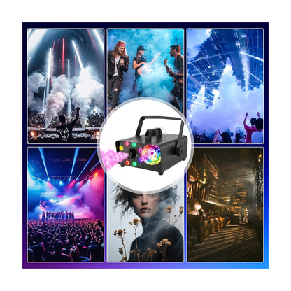 Smoke Machine 600W Fog Machine-Disco Ball Light and RGB LED Lights