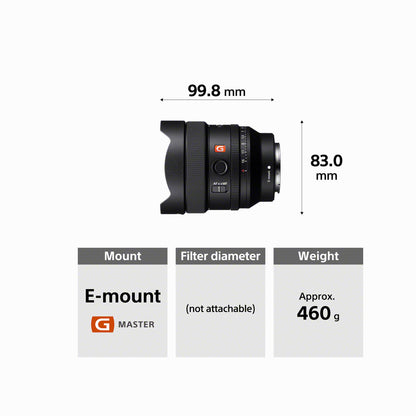 Sony 14mm f/1.8 GM Full-Frame E-Mount Lens (SEL14F18GM)