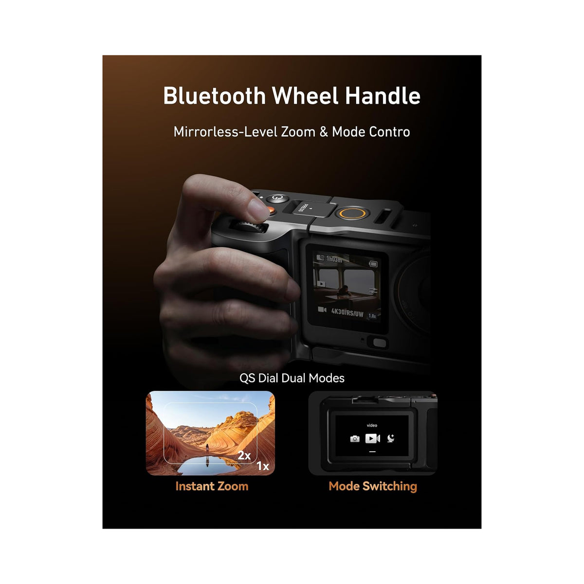 TELESIN Bluetooth Remote Grip Kit for DJI Osmo Action 6 — S6-FMS-39-TDJ