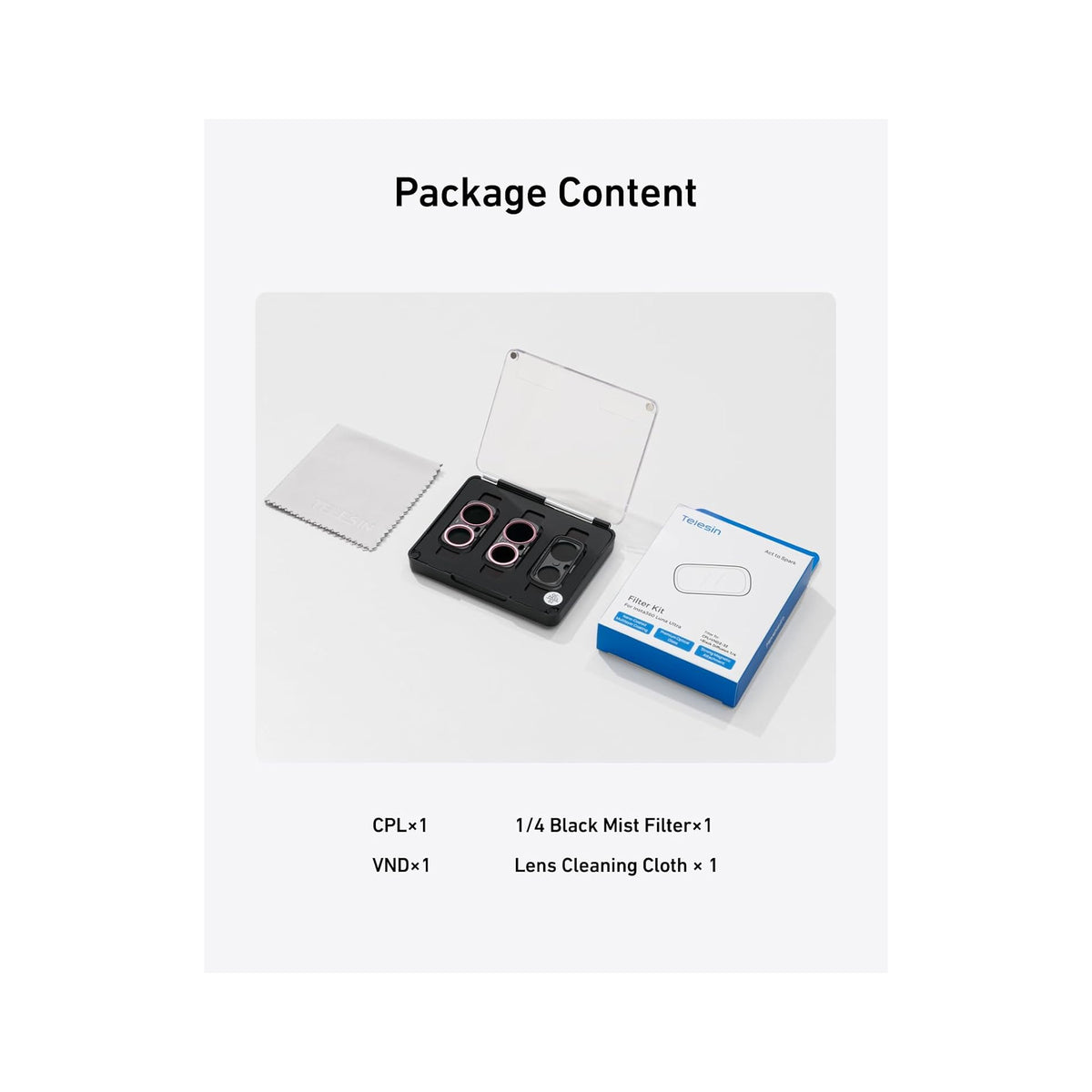 TELESIN CPL + VND 2-32 + 1/4 Black Mist Filters for Insta360 Luna Ultra-S5-FLT-85-TIS