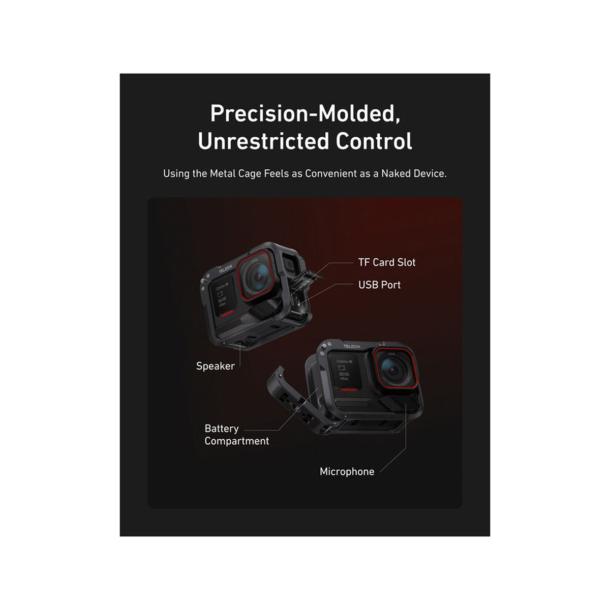 TELESIN Cage for Insta360 Ace Pro & Ace Pro 2-S6-FMS-32-TIS