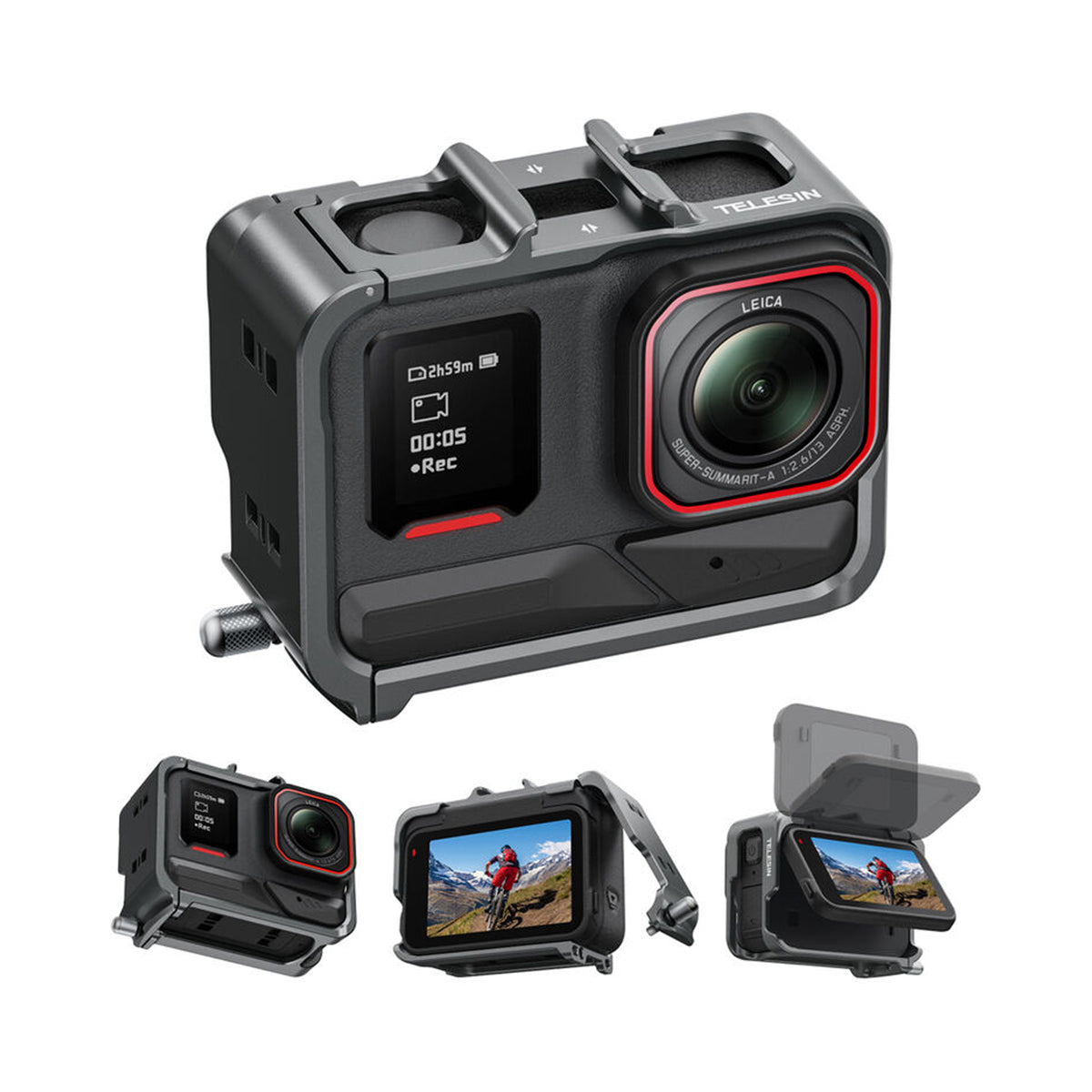 TELESIN Cage with Magnetic Quick Release for Insta360 Ace, Ace Pro & Ace Pro 2 — S6-FMS-18-TIS