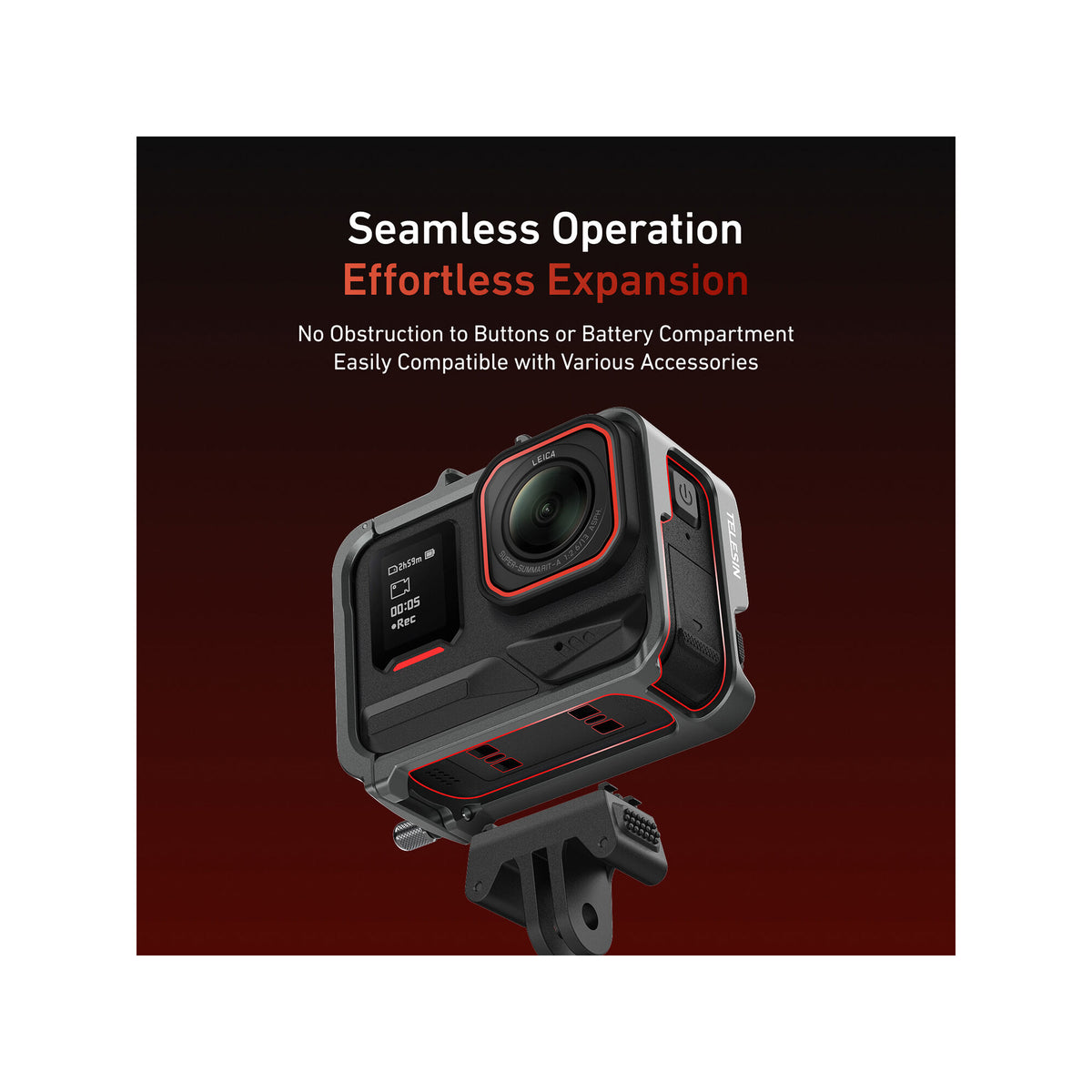 TELESIN Cage with Magnetic Quick Release for Insta360 Ace, Ace Pro & Ace Pro 2 — S6-FMS-18-TIS