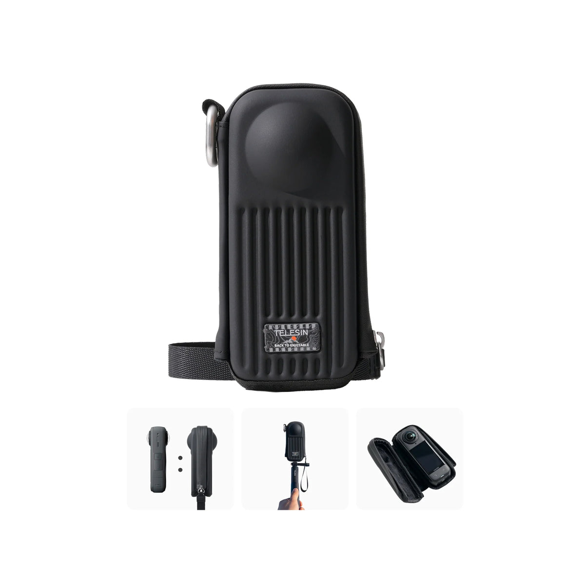 TELESIN DisAdv Case for Insta360 X5/X4/X4 Air (Black) — S6-PRC-30BK-TIS