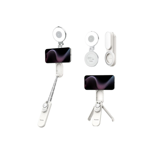 TELESIN Magnetic Selfie Stick Tripod with Selfie Light -P1-TSS-013