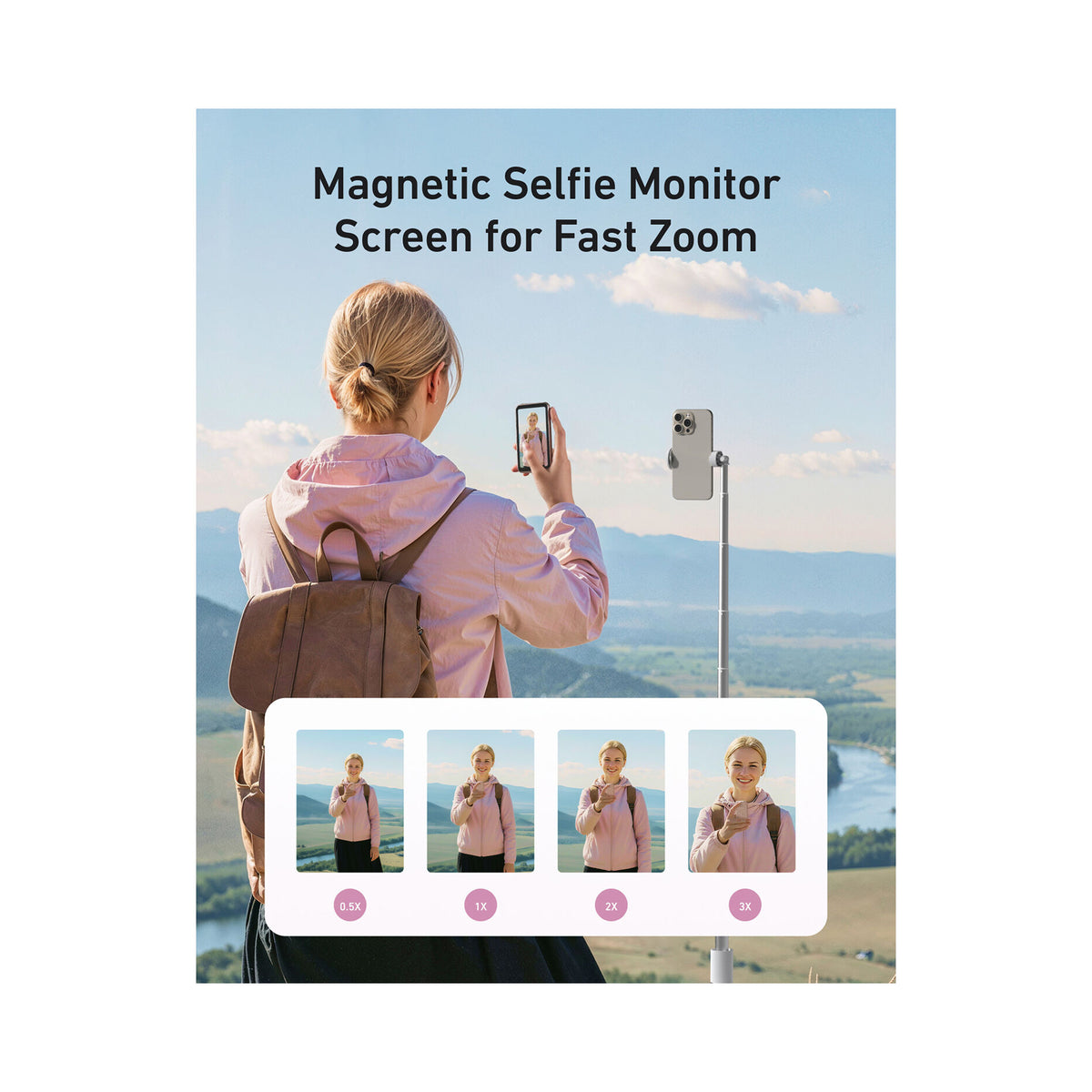 TELESIN Magnetic Smartphone Selfie/Vlogging Screen-P5-RMT-07