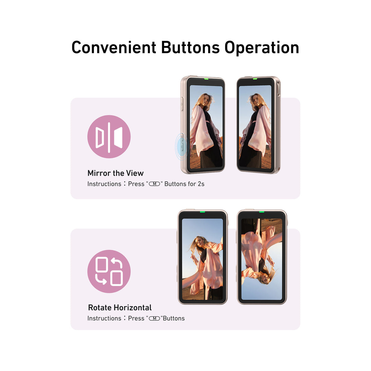 TELESIN Magnetic Smartphone Selfie/Vlogging Screen-P5-RMT-07